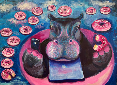 Hippopotamus painting